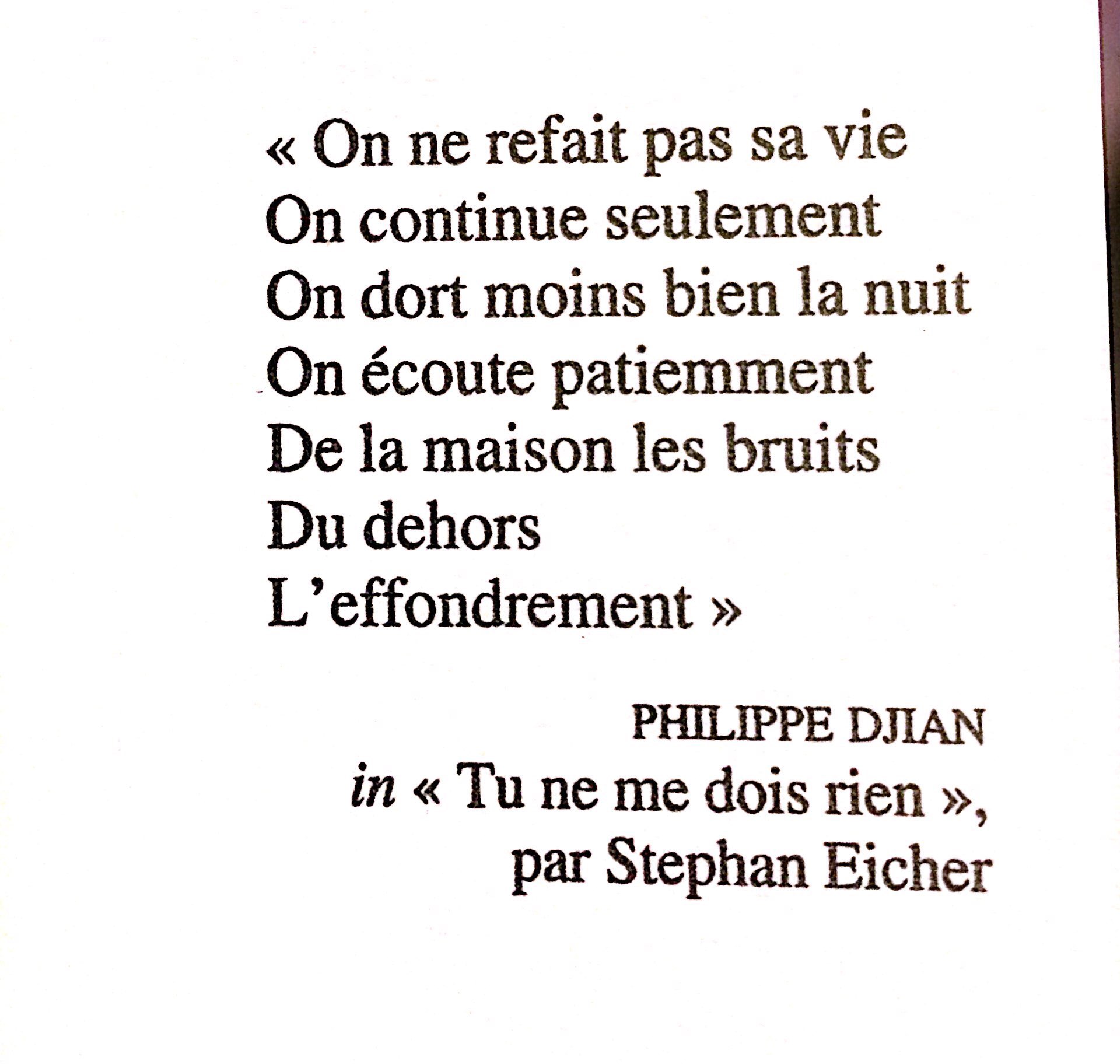 On ne se refait pas une vie